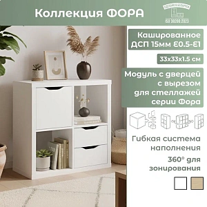 Модуль с дверцей ФОРА белый