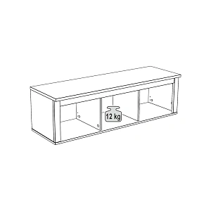 Полка навесная Сага 3 секции серая (2.08.17.150.4 RU)